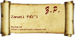 Zanati Pál névjegykártya