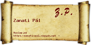 Zanati Pál névjegykártya